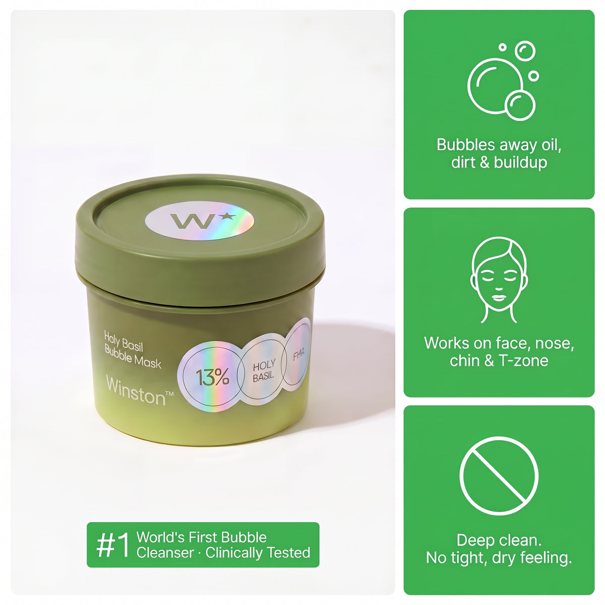 Winston™ Basil Bubble Mask