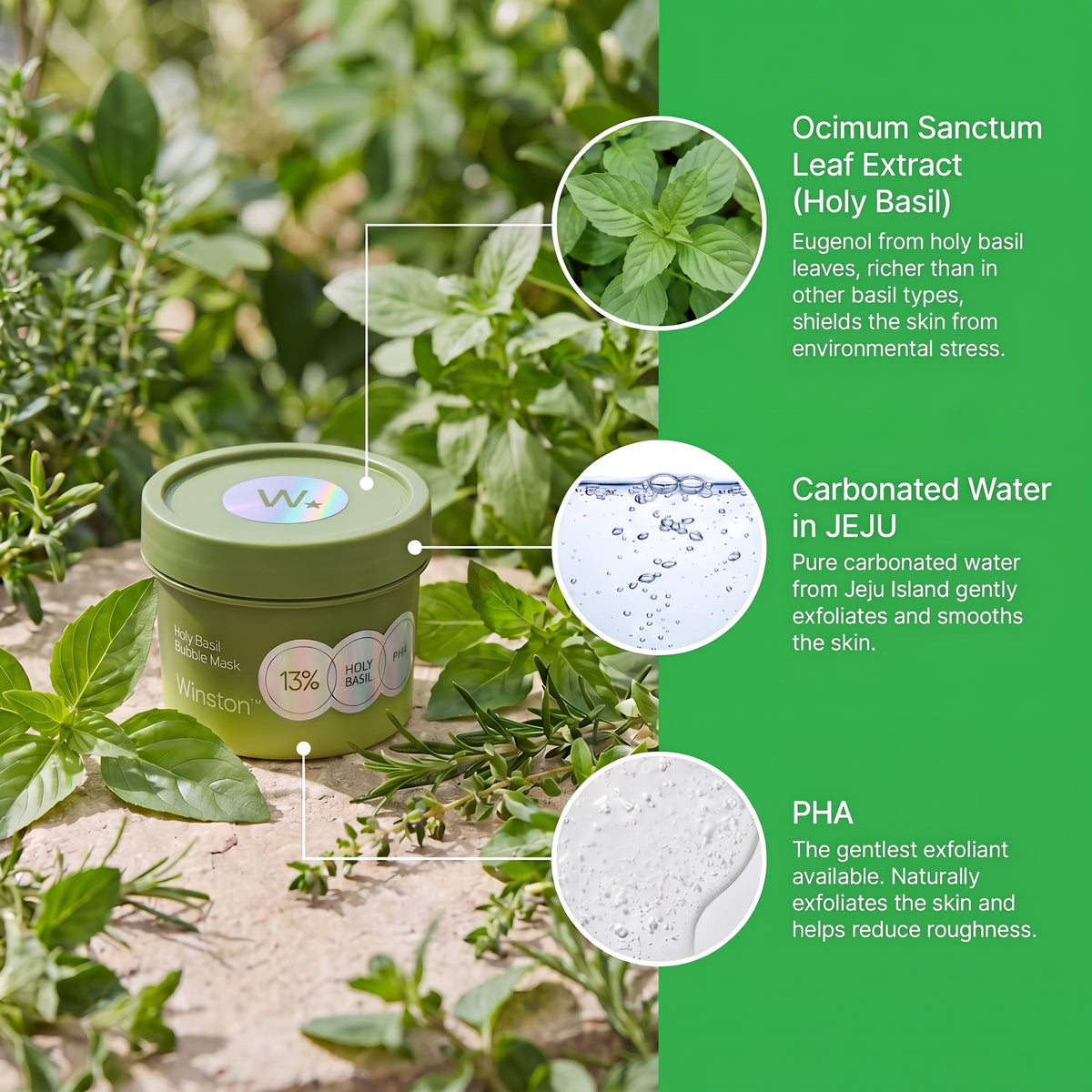 Winston™ Basil Bubble Mask